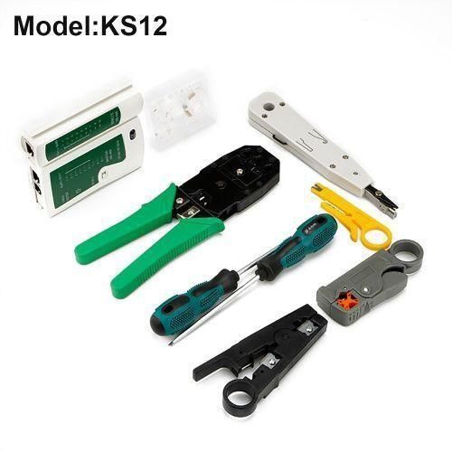 Toolkit Lan Tester RJ45 Crimping Pliers Portable LAN Network Repair Tool Kit Cable Tester AND Plier Crimp Crimper Clamp