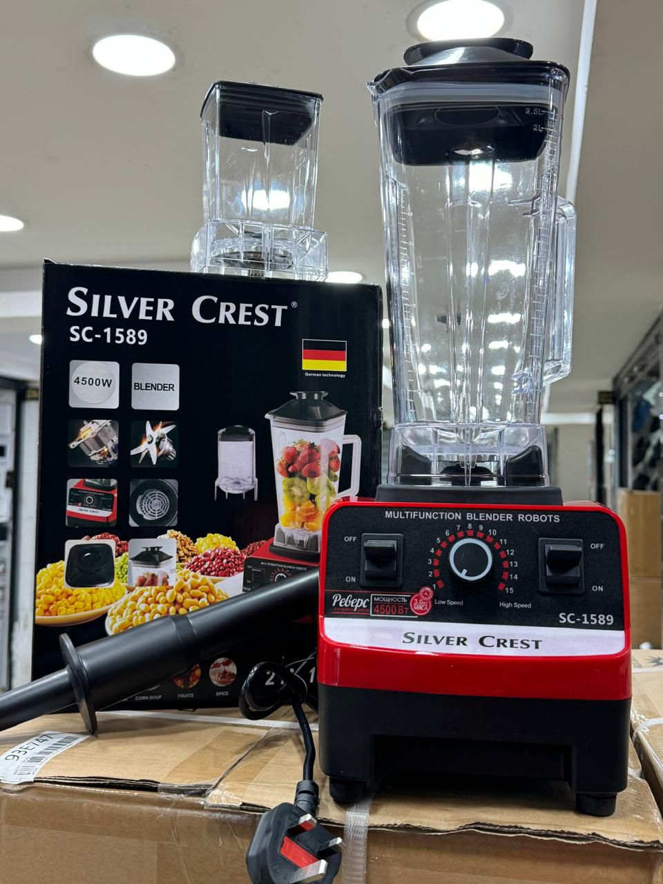 SILVER CREST Commercial Heavy Duty Blender 2in1 4500watts Double Jug with Grinding Machine or Grinder