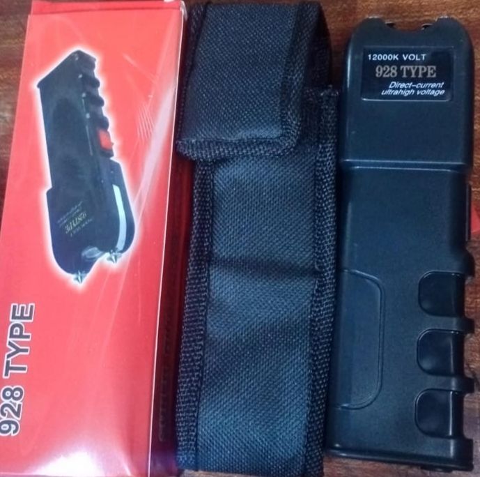 Heavy Duty Rechargeable with LED Stun Gun / Teaser with LED Flashlight, self-defense device that delivers a high-voltage electric shock to immobilize an attacker temporarily.