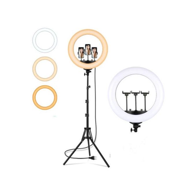 14Inch Selfie Ring Light With 2.1m Tripod Stand And 3 Cell Phone Holder For Live Stream/Makeup 14 inch RINGLIGHT