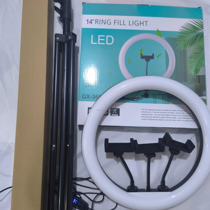 14Inch Selfie Ring Light With 2.1m Tripod Stand And 3 Cell Phone Holder For Live Stream/Makeup 14 inch RINGLIGHT