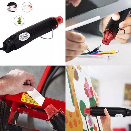 300W 220V Compact Mini Heat Gun with Stand for DIY Multi-Purpose Electric Heating Nozzle - Embossing, Shrink, Wrap, Paint, Clay
