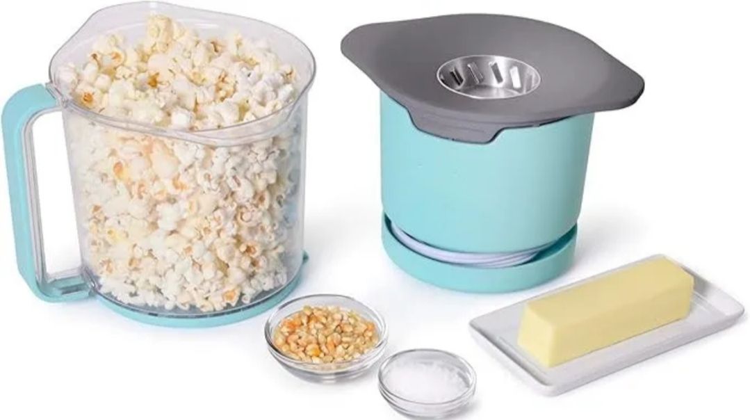 Automatic Kitchen portable fast popcorn maker 220v Electric Hot Air Mini popcorn popper maker machine with top cover