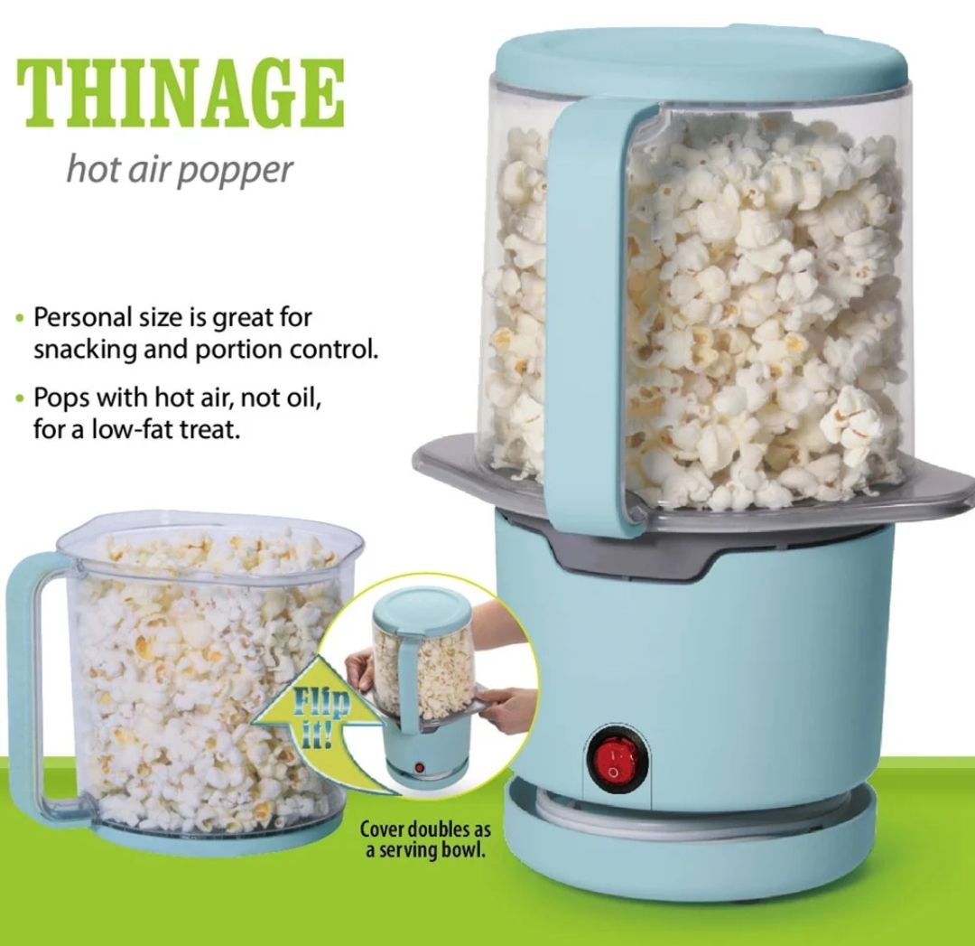 Automatic Kitchen portable fast popcorn maker 220v Electric Hot Air Mini popcorn popper maker machine with top cover