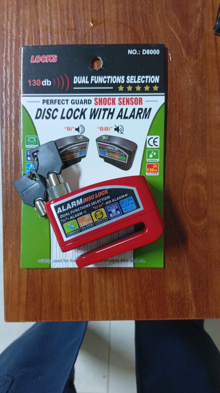 130db Motorcycle Alarm Disc Lock- Shock Sensor Anti-Theft Waterproof Security Lock (Model:D8000)