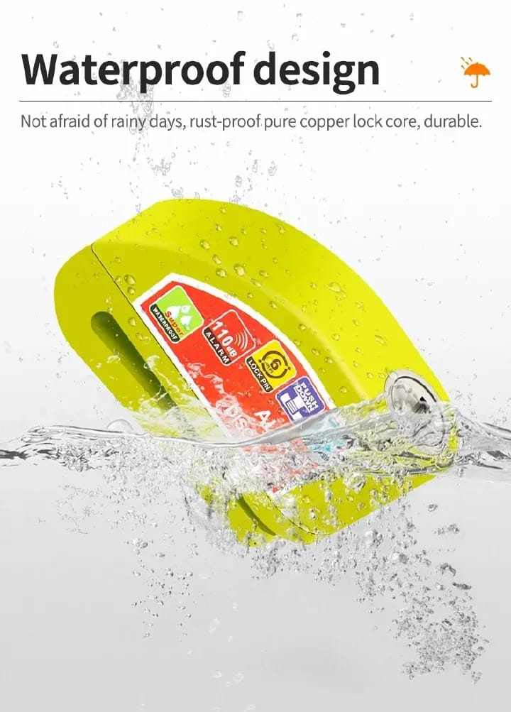 130db Motorcycle Alarm Disc Lock- Shock Sensor Anti-Theft Waterproof Security Lock (Model:D8000)