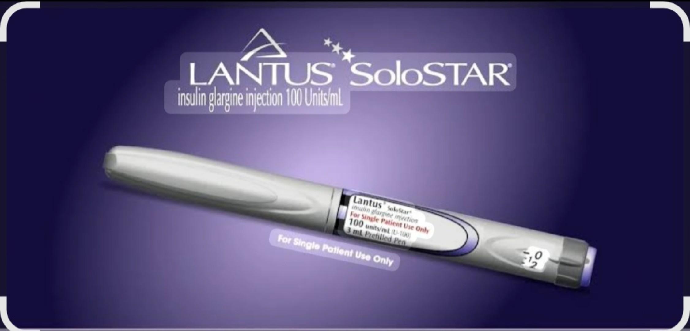 LANTUS SOLOSTAR INSULIN INJECTION 100UNITS/ML ONE PEN OF 3ML.