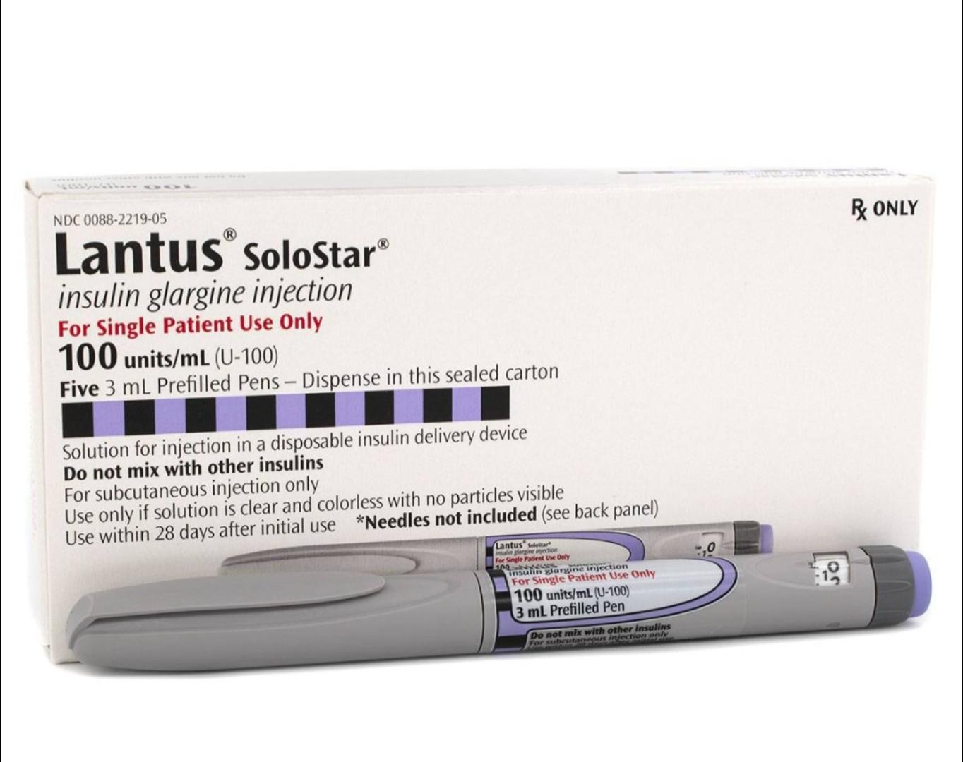 LANTUS SOLOSTAR INSULIN INJECTION 100UNITS/ML ONE PEN OF 3ML.