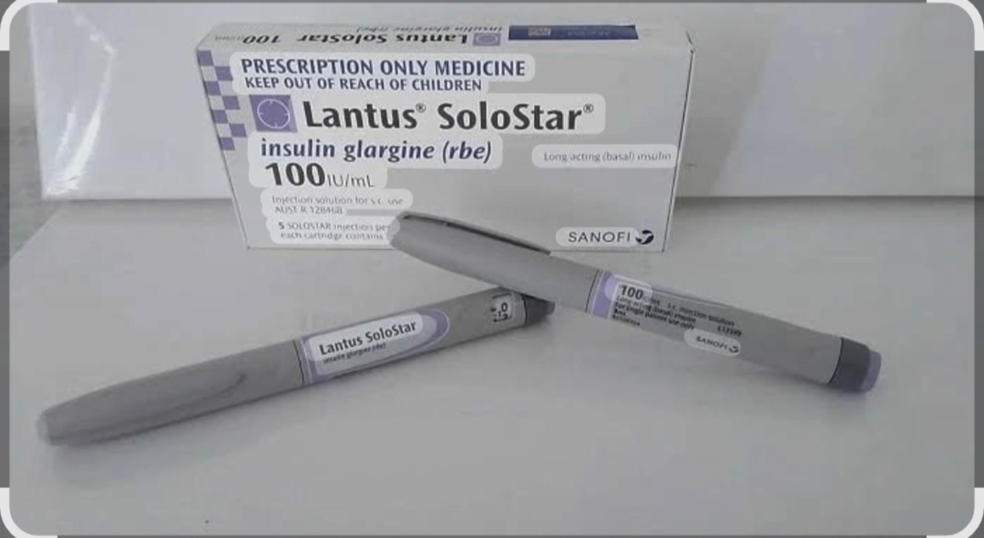 LANTUS SOLOSTAR INSULIN INJECTION 100UNITS/ML ONE PEN OF 3ML.