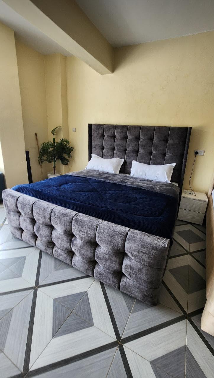 Grey boxes bed