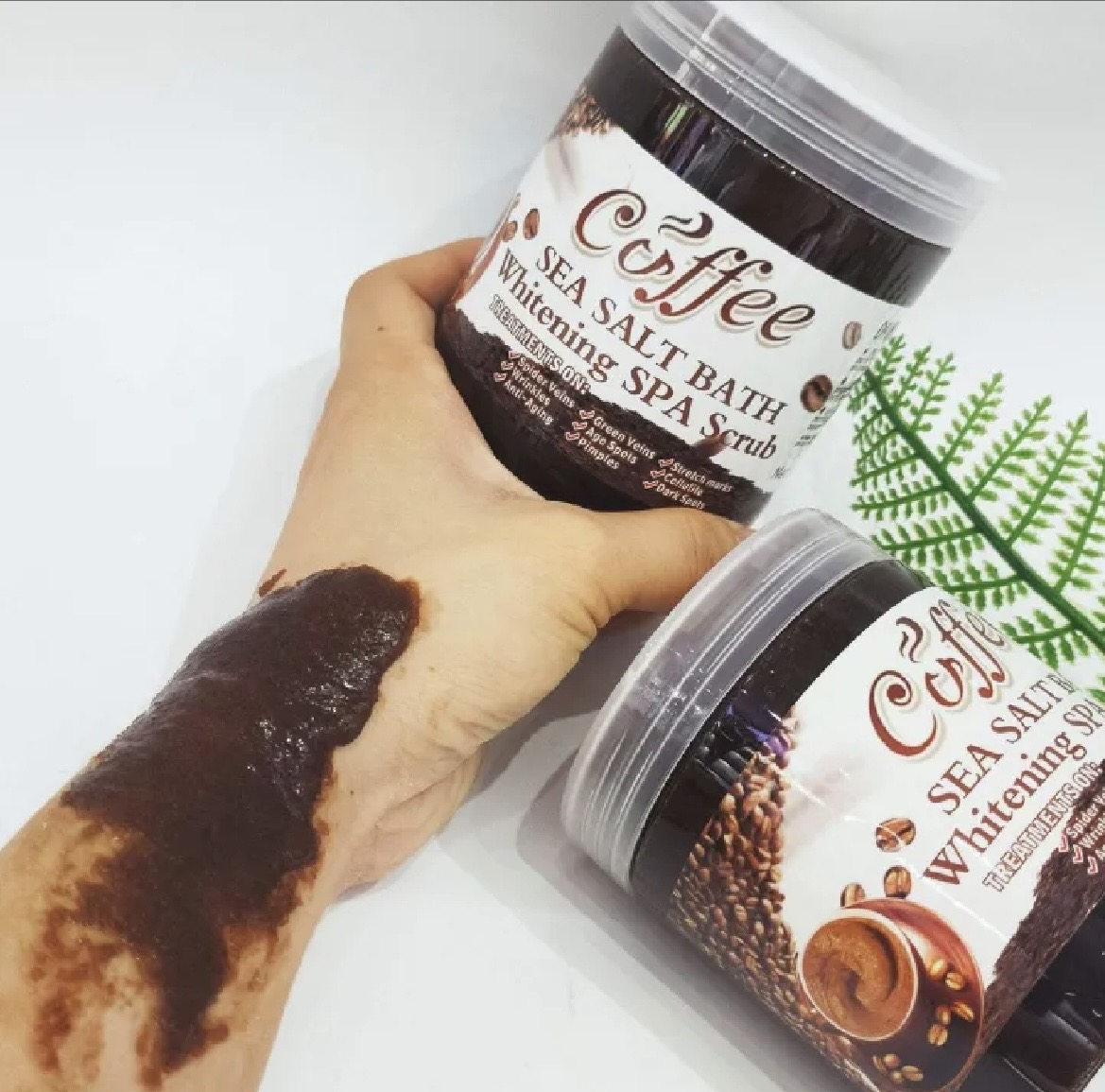 Coffee Body Scrub. 
Awaken your skin's natural glow with an invigorating revitalising blend to refresh and rejuvenate your skin.