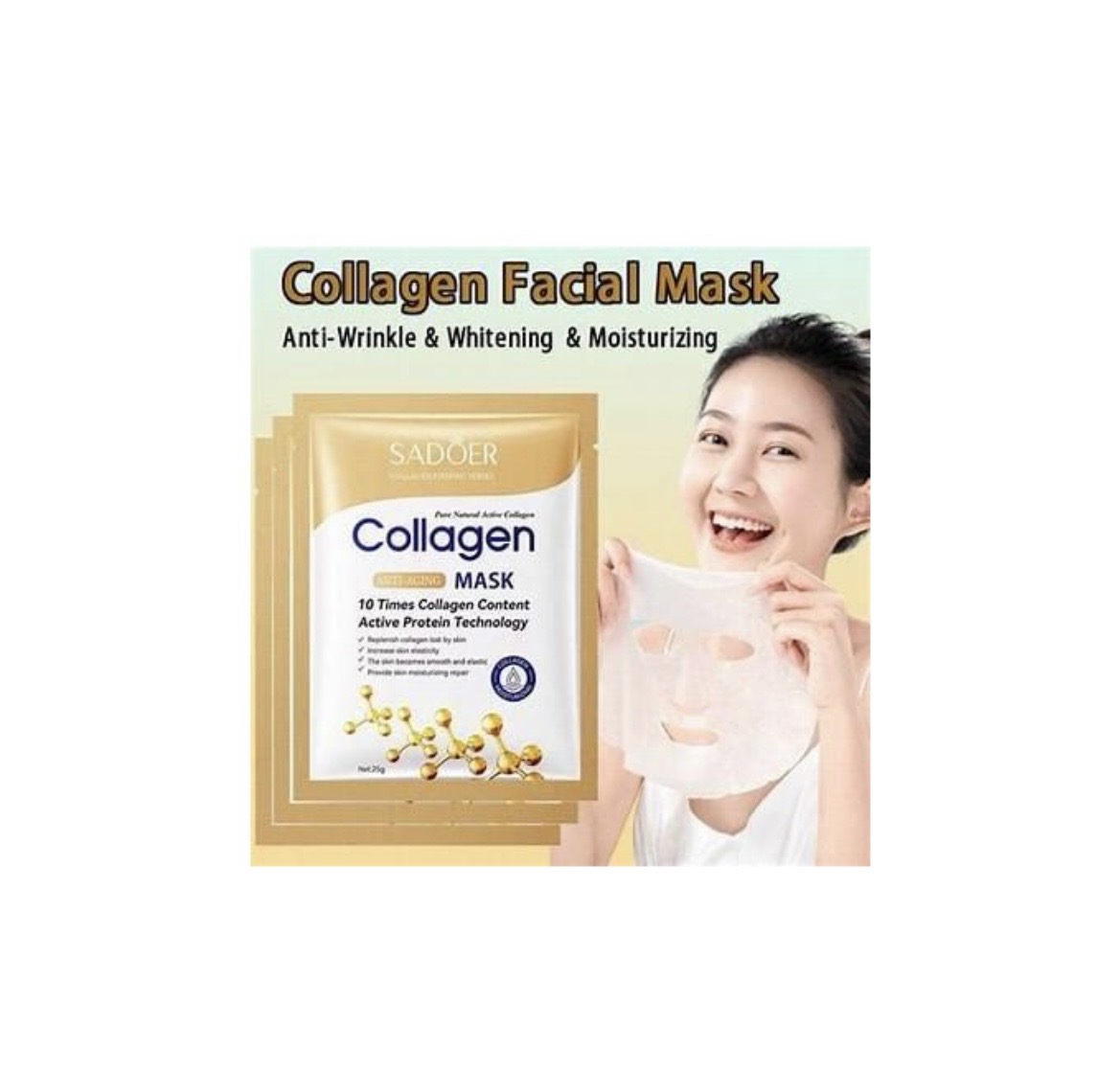 SADOER Collagen Face Mask – Anti-Aging Moisturizing Sheet Mask (25g)