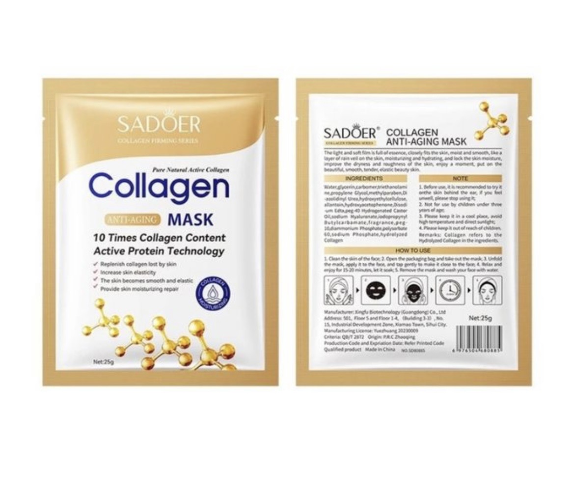 SADOER Collagen Face Mask – Anti-Aging Moisturizing Sheet Mask (25g)