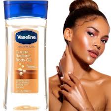 Vaseline Cocoa Radiant Body Oil, 100% Natural Cocoa Butter - 200ml fast absorbing formula, non-greasy formula.