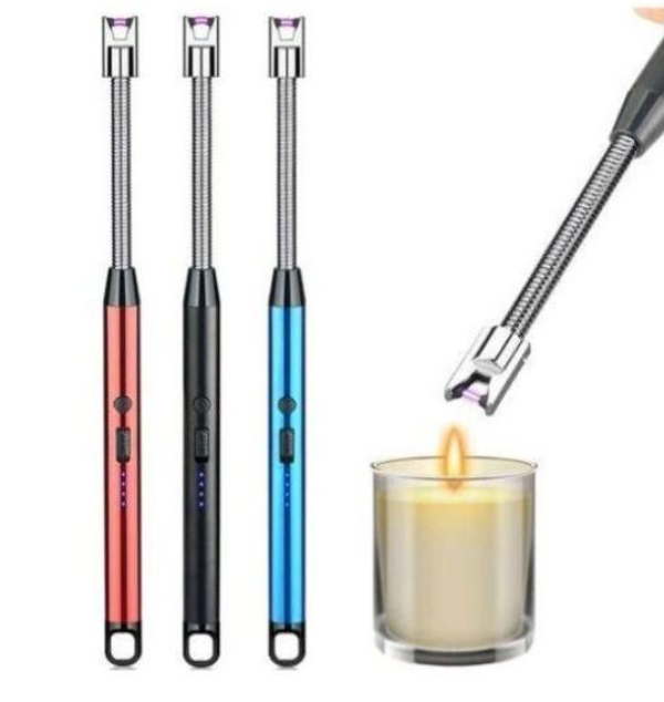 USB Rechargeable Electronic Arc BBQ Lighter Windproof, Flameless Ignition Lighter For Kitchen, Barbecue, Candles, Camping Fire Place, Gas Stove Lighter