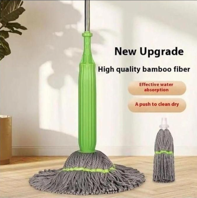 2 in 1 Self Wringing Mop Microfiber Twist Mop Self Dehydrate Floor Cleaning Mop Long Handle