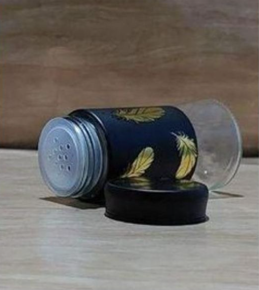 GLASS SPICE JAR / SALT PEPPER SHAKER - 1pc