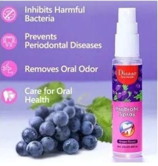 Disaar Probiotic Mouth Spray Fresh Breath Grape Flavor -20ml