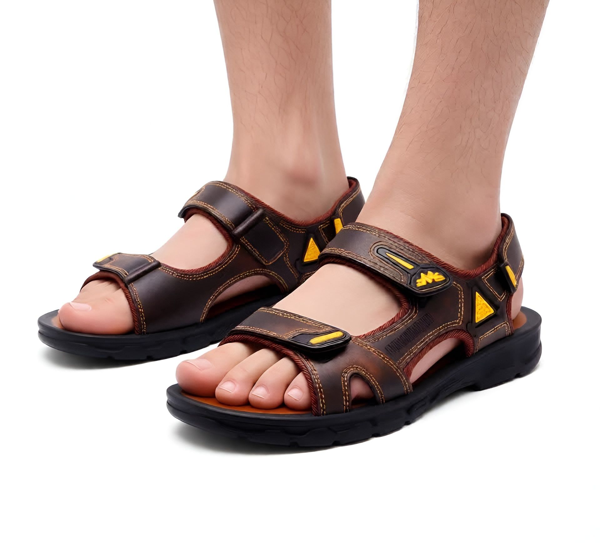 Men's Shoes Large Size Men's sandals New fashion summer men's wear-resistant non-slip anti-odor driving shoes can soak couple beach shoes open shoes Black Grey Durable Shoes Household