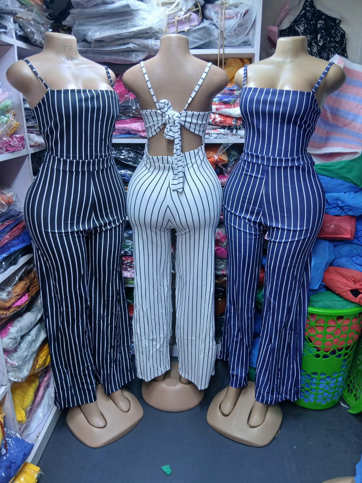 Women Stripe Jumpsuit Elegant Sleeveless Spaghetti Strap Long Pants Casual Office Wear Party Evening Ladies Fashion Slim Fit Flared Jumpsuit Comfortable Stylish Female Outfit For Summer Travel Daily .