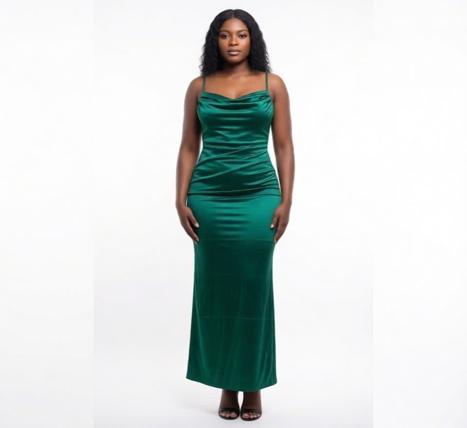 Women Satin Bodycon Maxi Dress Sleeveless Slim Fit One Piece Evening Gown with Side Slit Elegant Dinner Party Wedding Guest Fashion Dress