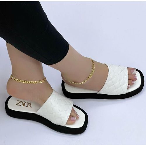 Women’s Quilted Slide Sandals Stylish Soft Flat Slippers, Open Toe Casual Fashion Slides for Ladies, Lightweight Comfortable Indoor & Outdoor Slip-On Sandals Trendy Summer Footwear (Black,White,beige)
