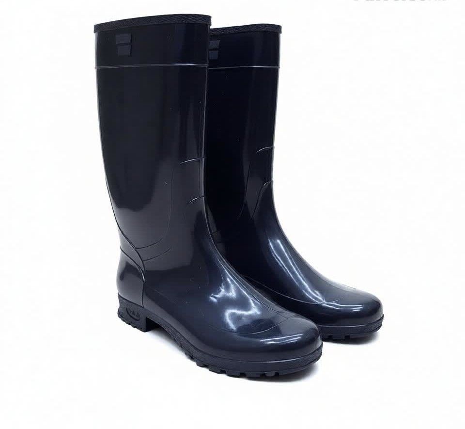Heavy Duty Waterproof PVC Rain Boots Unisex Knee High Gumboots, Anti-Slip Durable Rubber Work Boots for Farming, Construction, Gardening & Rainy Weather Outdoor Safety Boots (Black) from size 4 to 10.