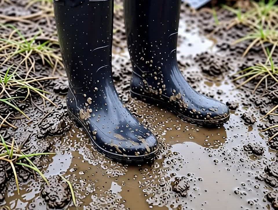 Heavy Duty Waterproof PVC Rain Boots Unisex Knee High Gumboots, Anti-Slip Durable Rubber Work Boots for Farming, Construction, Gardening & Rainy Weather Outdoor Safety Boots (Black) from size 4 to 10.