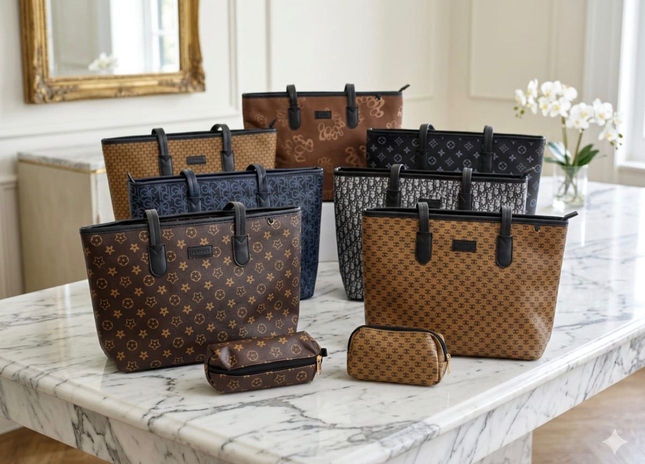 Assorted Women Fashion Handbag Large Capacity Tote Bag PU Leather Shoulder Bag Elegant Designer Handbag Ladies Work Office Shopping Travel Purse with Cosmetic Pouch Stylish Durable Handbag for Women