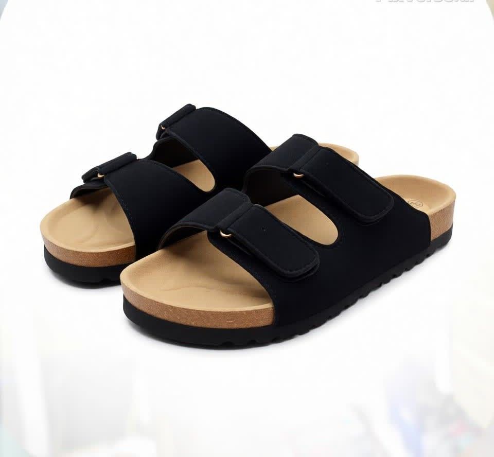 Women’s Adjustable Double Strap Comfort Sandals Slip-On Casual Flat Slides with Soft Cork Footbed Lightweight Summer Slippers for Walking Travel Beach Holiday Outdoor Daily Wear Fashion Open Toe Ladie