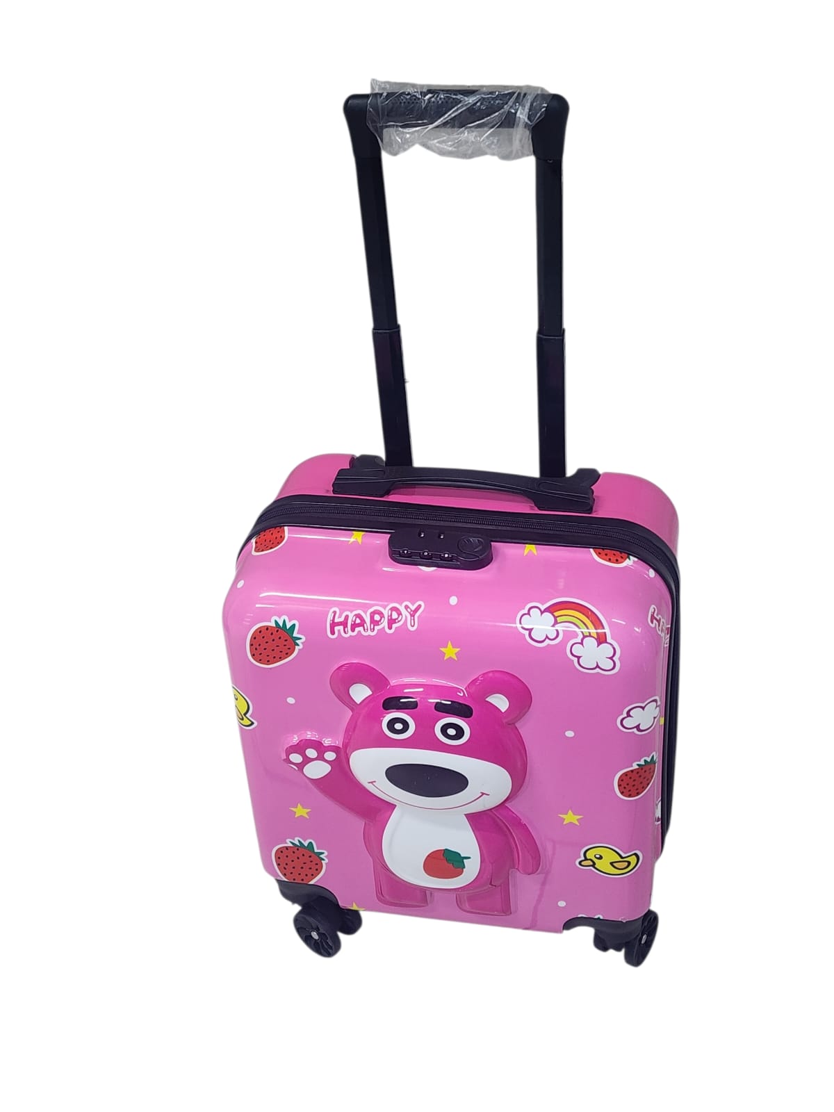 Kid's 17-Inch Rolling 3D Cartoon Printed Suitcase | 4-Wheel Travel Trolley Bag (Pack of 1)