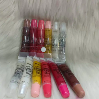 6 PCs Squeeze N Lovely / Shine Lip Gloss , Clear to Colored Tasty and Super Shiny Lipgloss - Miss Look view 2