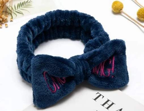 OMG HEADBAND/SPA/MAKE UP/HAIR BAND/HEAD BAND Navy FREE SIZE