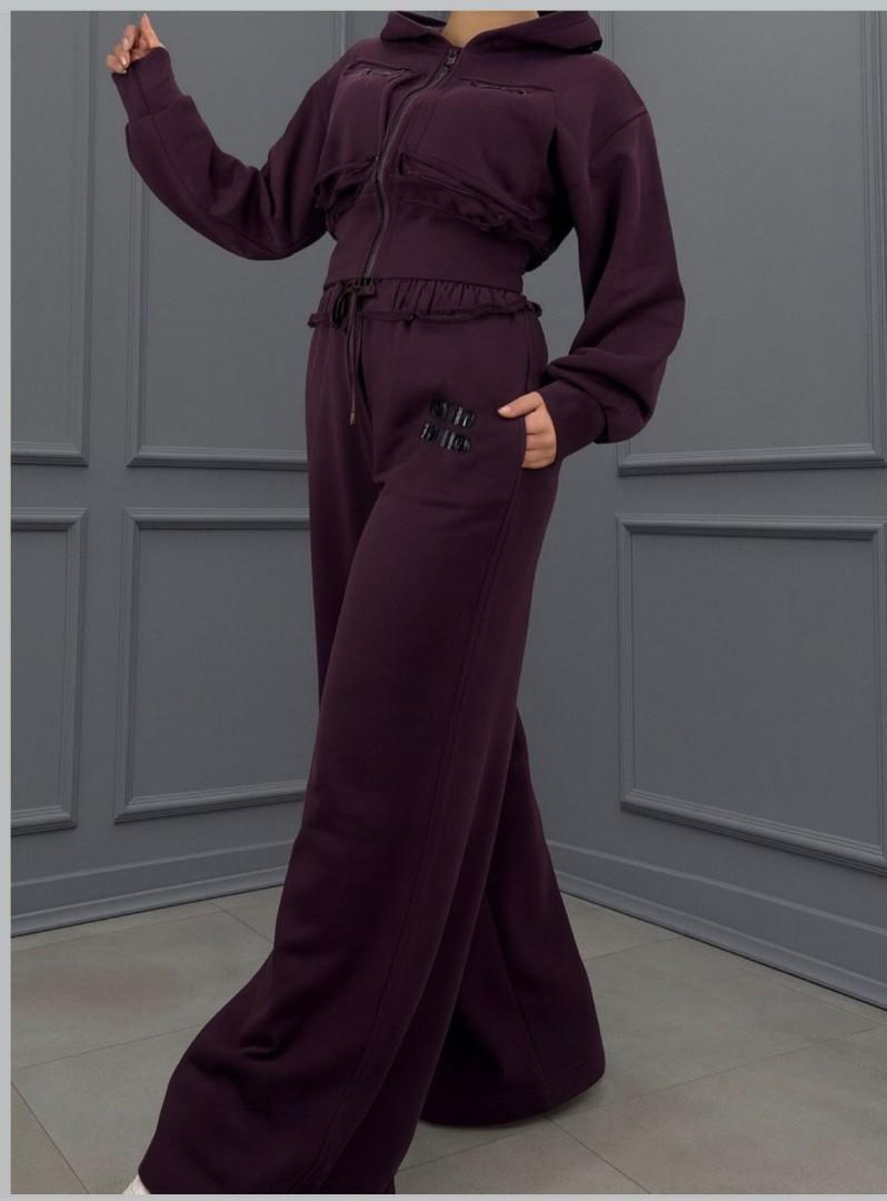 Women | Baddie 2 Piece Set Tracksuit | Crop Top Hoodie | Baggie Unit | Sweatpants Fashion Jogger Outfit Streetwear – Pink Black White Maroon Green Brown Yellow – M L XL