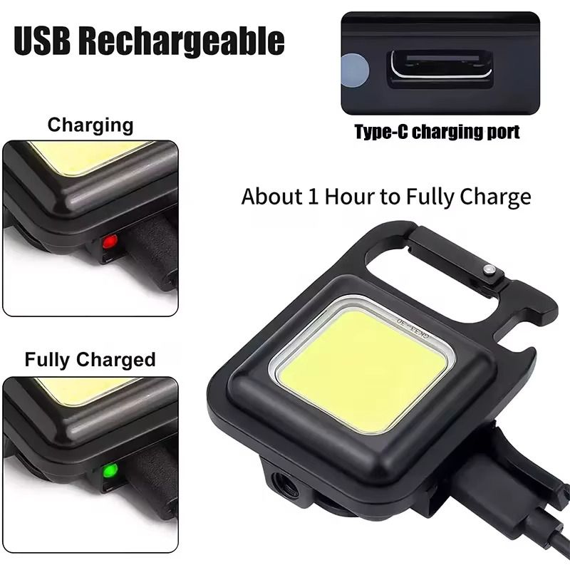 USB Rechargeable LED Keychain Flash Light