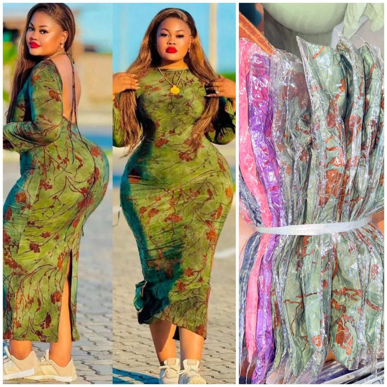 Swirl Print Halter Neck Maxi Dress