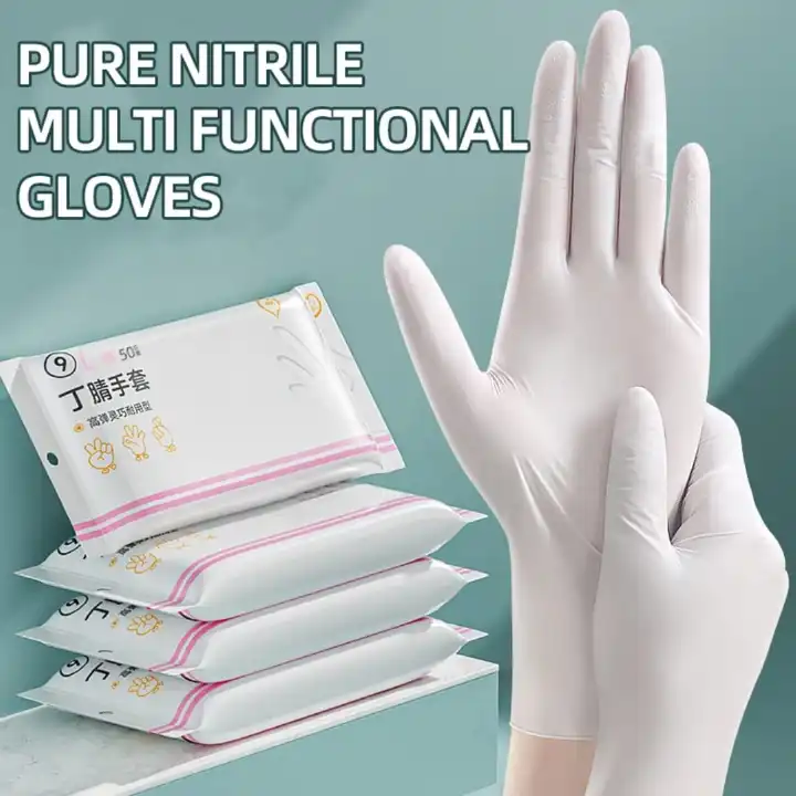 50pcs Marination/ Multi-purpose Gloves ➖ Durable & Tear-Resistant➖Comfortable Fit➖Safe for Kitchen, Cleaning, Medical & Everyday Use➖ Powder free in Pink& cream white