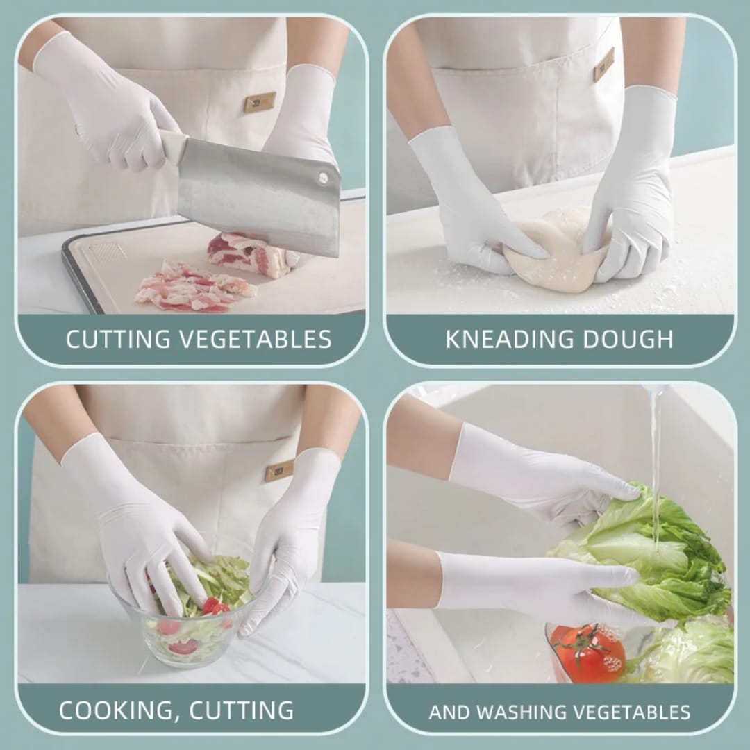 50pcs Marination/ Multi-purpose Gloves ➖ Durable & Tear-Resistant➖Comfortable Fit➖Safe for Kitchen, Cleaning, Medical & Everyday Use➖ Powder free in Pink& cream white