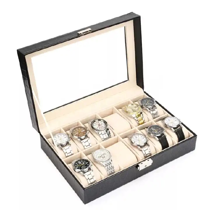 12 Slots Watch Organizer/Storage Box   Display Case Organizer▫️ Keeps watches dust free▫️ Can be used for business or personal use