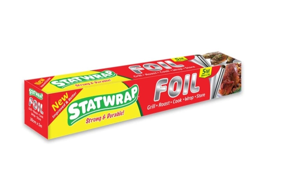 STATWRAP Aluminium Foil 45cm x 5m - and 30cm * 5m For Grilling, Baking & Food Storage, Non-Stick & Keeps Food Moist