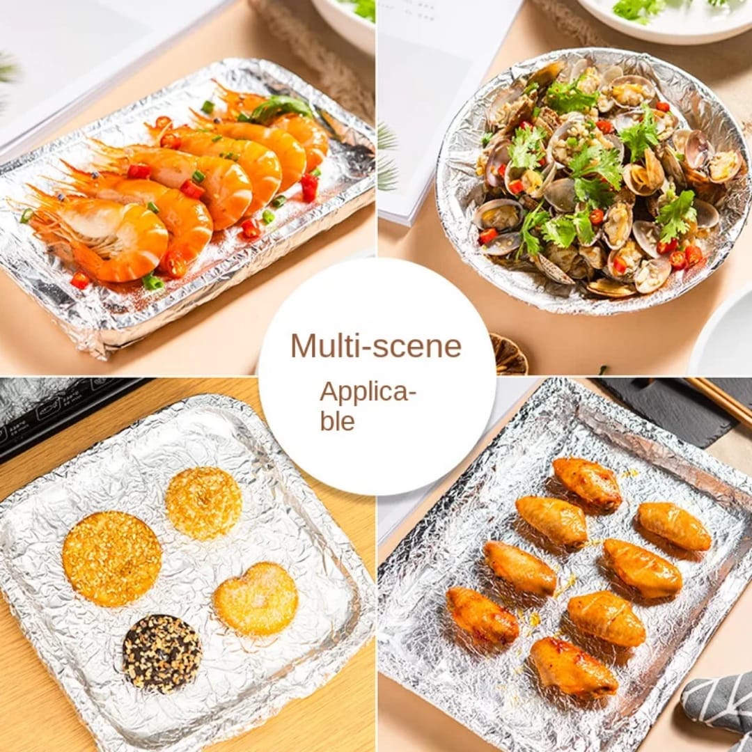 STATWRAP Aluminium Foil 45cm x 5m - and 30cm * 5m For Grilling, Baking & Food Storage, Non-Stick & Keeps Food Moist