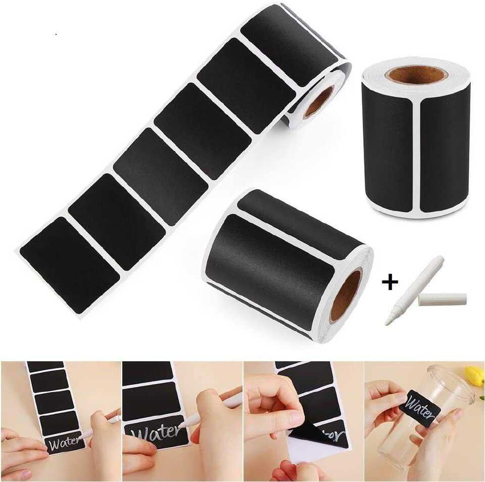 120pcs Multipurpose stickers /pantry labels, Consists of 1 roll sticker and a pen ➖Waterproof➖Material  PVC sticker