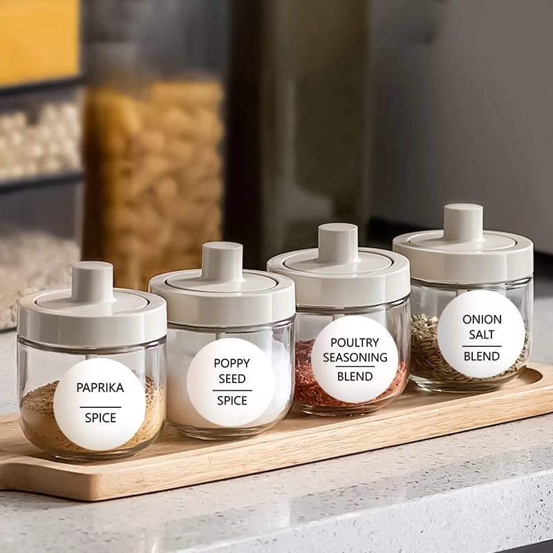 8 sheet Pantry Stickers with 144 pc pantry labels for spice jars, cereal containers etc