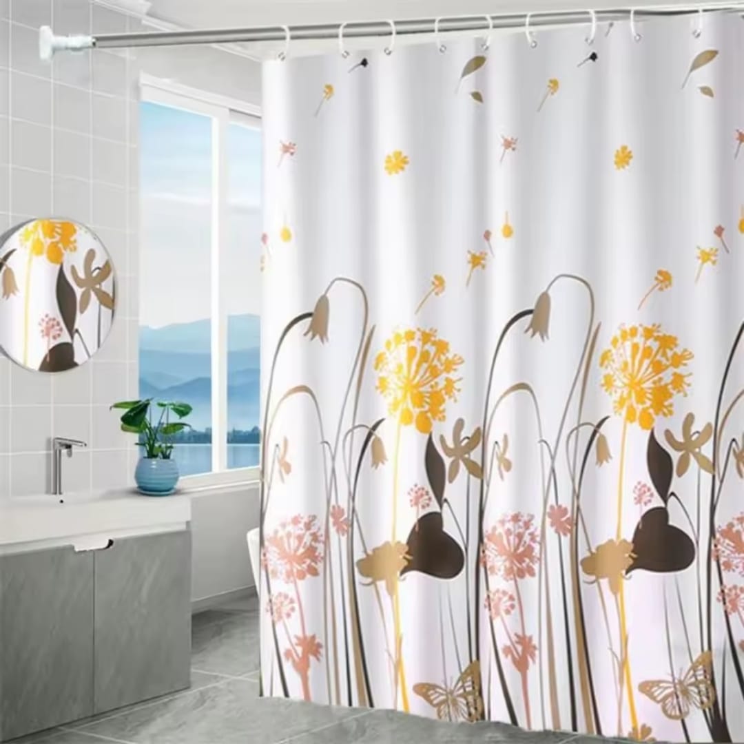 Waterproof Shower Curtain -Size 180x200cm -PEVA Material -Eco-Friendly Bathroom s shower Curtain with Hooks