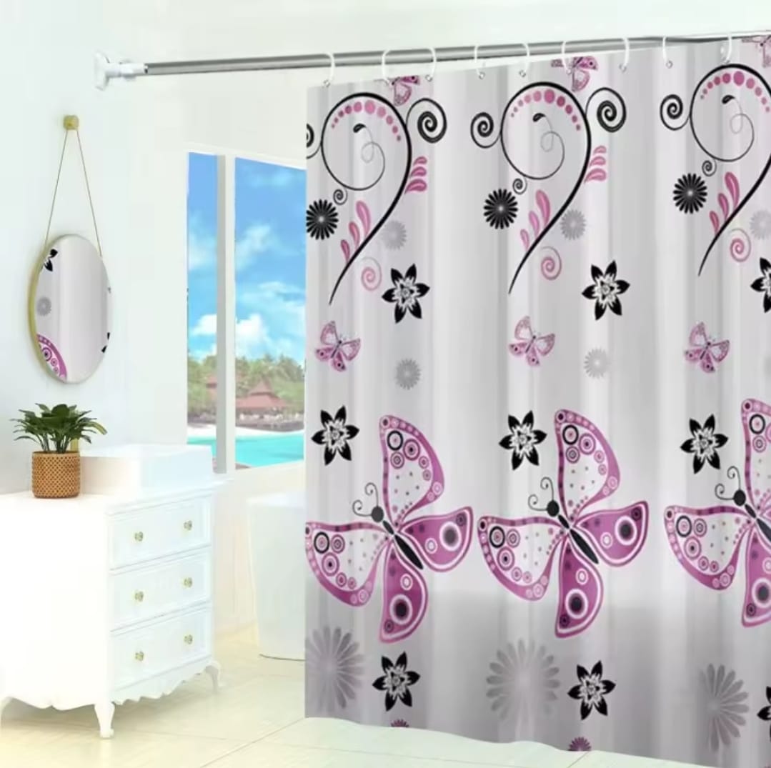 Waterproof Shower Curtain -Size 180x200cm -PEVA Material -Eco-Friendly Bathroom s shower Curtain with Hooks