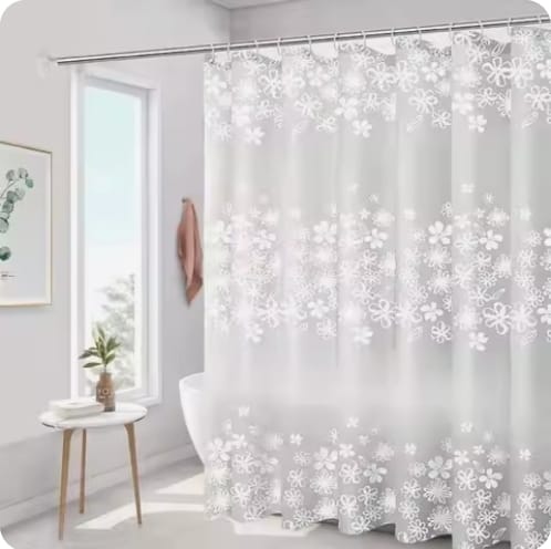 Waterproof Shower Curtain -Size 180x200cm -PEVA Material -Eco-Friendly Bathroom s shower Curtain with Hooks