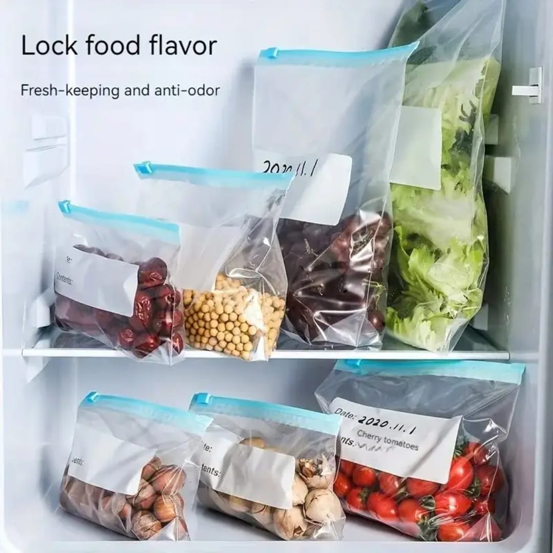 20 pcs Ziplock bags Fridge Storage Bags Double-layer Zipper Food Storage Bag For Food Fefrigerator Sealed Bag Kitchen Storage