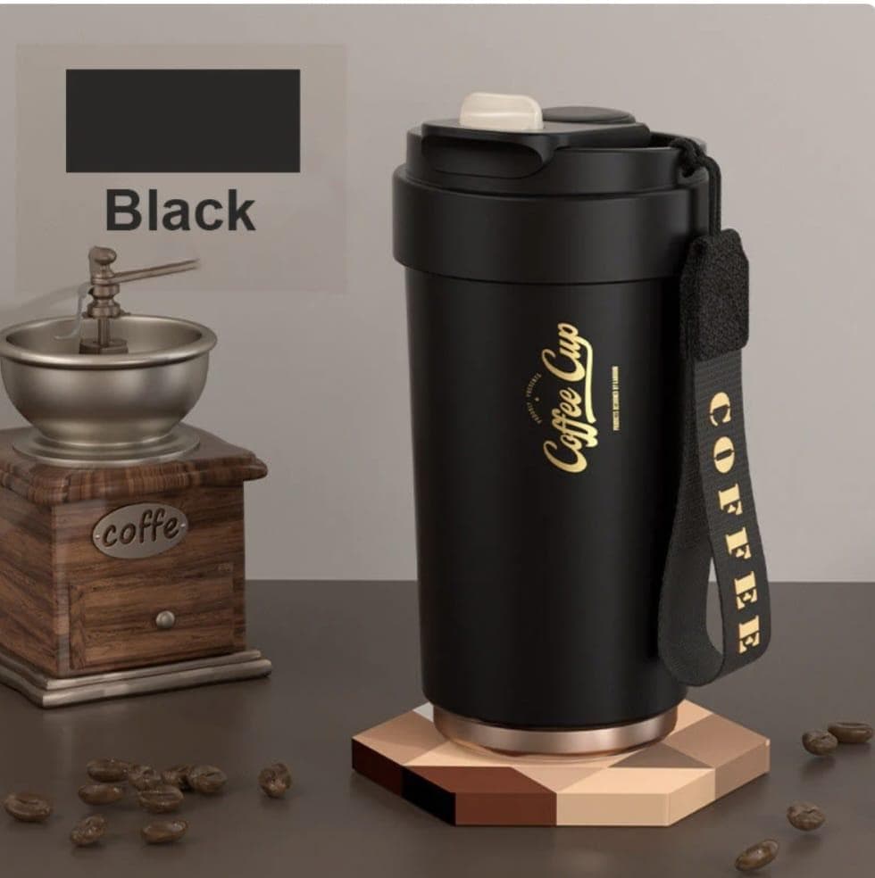 450ml insulated thermo cup with temperature display, outer material does not burn hands, for home, office and travel, keeps liquid hot all day