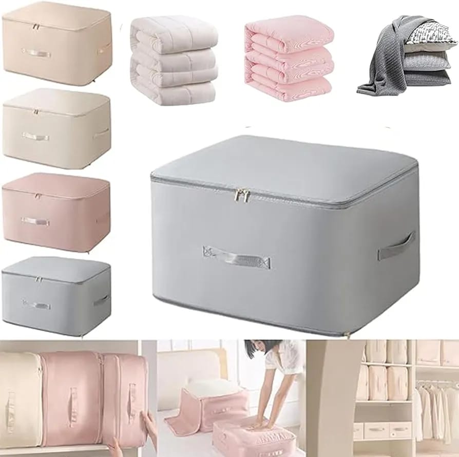 150l Expandable Water proof beddings storage, Ideal for storing duvets bedsheets,clothes in 4 colours Gray peach,biege&skyblue Size 45×55×60cm watch vedio to see how to use