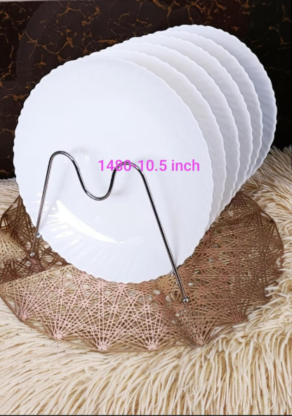 6Pcs Elegant Ceramic Dinner Plates Set – Classic 10.5” Porcelain Plates for Stylish, Durable, and Everyday Dining – Perfect for Home, Restaurant, or Gift Use